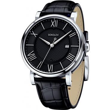 Мужские российские серебряные наручные часы SOKOLOV 101.30.00.000.02.01.3 1