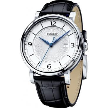 Мужские российские серебряные наручные часы SOKOLOV 101.30.00.000.03.01.3 1