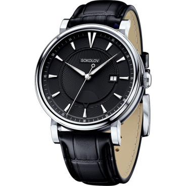Мужские российские серебряные наручные часы SOKOLOV 101.30.00.000.05.01.3 1