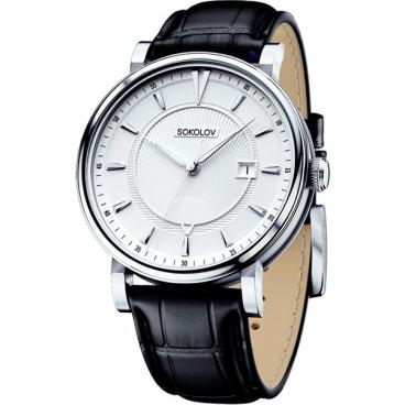 Мужские российские серебряные наручные часы SOKOLOV 101.30.00.000.06.01.3 1