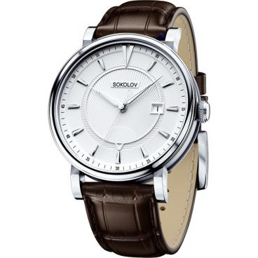 Мужские российские серебряные наручные часы SOKOLOV 101.30.00.000.06.02.3 1
