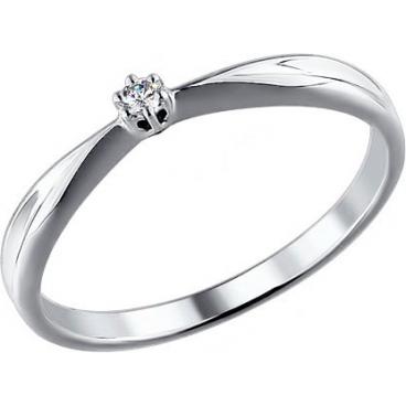 Помолвочное кольцо из белого золота SOKOLOV 1011344_s с бриллиантом 1 Помолвочное кольцо из белого золота SOKOLOV 1011344_s с бриллиантом 1