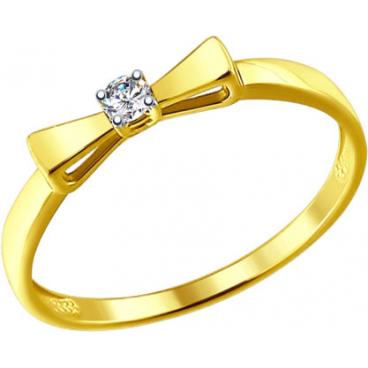 Золотое кольцо SOKOLOV 1011602_s с бриллиантом 1 Золотое кольцо SOKOLOV 1011602_s с бриллиантом 1