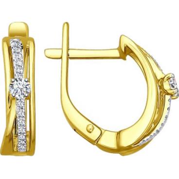 Золотые серьги SOKOLOV 1021110_s с бриллиантами 1 Золотые серьги SOKOLOV 1021110_s с бриллиантами 1