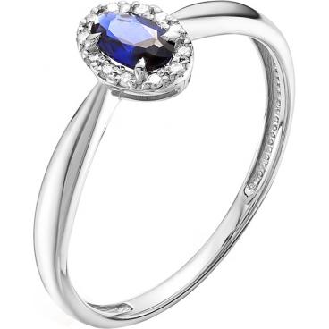 Кольцо из белого золота Vesna 1022-251-16-00 с бриллиантами, сапфиром 1 Кольцо из белого золота Vesna 1022-251-16-00 с бриллиантами, сапфиром 1