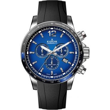 Мужские швейцарские наручные часы Edox 10229-3NBUCABUIN с хронографом 1