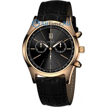 Мужские российские золотые наручные часы Ника 1024.0.1.55 с хронографом 1