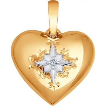 Золотой кулон SOKOLOV 1030514_s c бриллиантом 1 Золотой кулон SOKOLOV 1030514_s c бриллиантом 1