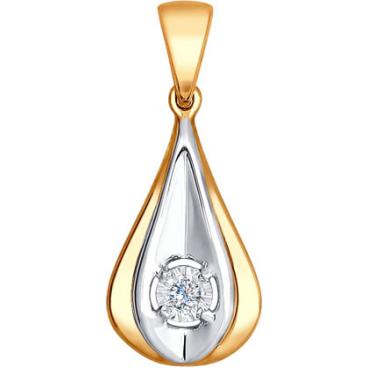 Золотой кулон SOKOLOV 1030574_s c бриллиантом 1 Золотой кулон SOKOLOV 1030574_s c бриллиантом 1