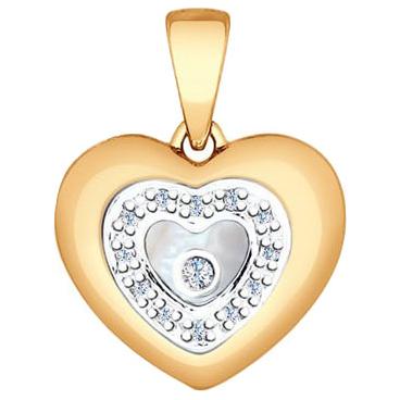 Золотой кулон SOKOLOV 1030590_s c бриллиантом, перламутром, ювелирным стеклом 1 Золотой кулон SOKOLOV 1030590_s c бриллиантом, перламутром, ювелирным стеклом 1