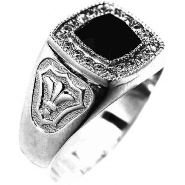 Мужская серебряная печатка перстень Национальное Достояние 1035-nd с фианитами 1 Мужская серебряная печатка перстень Национальное Достояние 1035-nd с фианитами 1