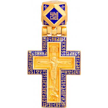 Серебряный православный крестик c распятием Акимов 103.299 с эмалью 1 Серебряный православный крестик c распятием Акимов 103.299 с эмалью 1