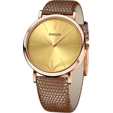Женские российские золотые наручные часы SOKOLOV 104.01.00.000.07.03.2 1