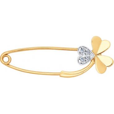 Брошь из золота SOKOLOV 1040016_s с бриллиантами 1 Брошь из золота SOKOLOV 1040016_s с бриллиантами 1