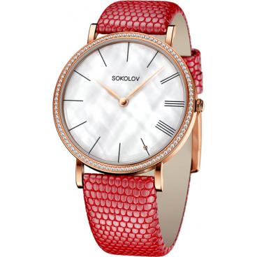 Женские российские золотые наручные часы SOKOLOV 110.01.00.001.02.04.2 1