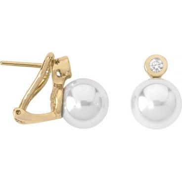 Серебряные серьги шарики Majorica 11043.01.1.000.010.1 с органическим жемчугом, цирконием 1 Серебряные серьги шарики Majorica 11043.01.1.000.010.1 с органическим жемчугом, цирконием 1