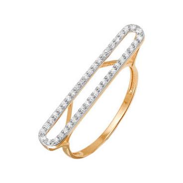 Золотое кольцо КЮЗ Дельта 112902-d с фианитами 1 Золотое кольцо КЮЗ Дельта 112902-d с фианитами 1