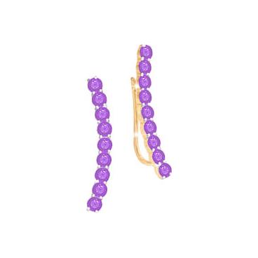 Золотые серьги КЮЗ Дельта 122690-d с фианитами 1 Золотые серьги КЮЗ Дельта 122690-d с фианитами 1