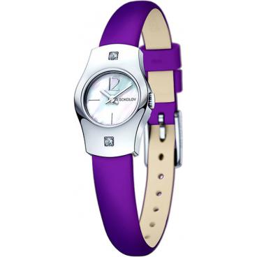 Женские российские серебряные наручные часы SOKOLOV 123.30.00.001.05.06.2 1