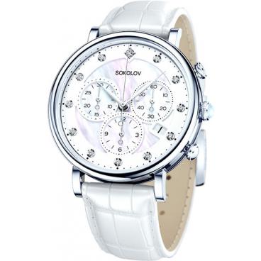Женские российские серебряные наручные часы SOKOLOV 126.30.00.000.03.02.2 с хронографом 1