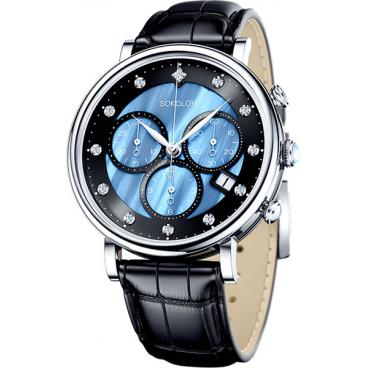 Женские российские серебряные наручные часы SOKOLOV 126.30.00.000.04.01.2 с хронографом 1