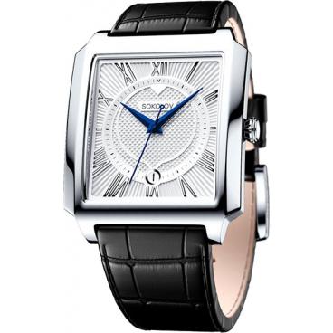 Мужские российские серебряные наручные часы SOKOLOV 134.30.00.000.01.01.3 1