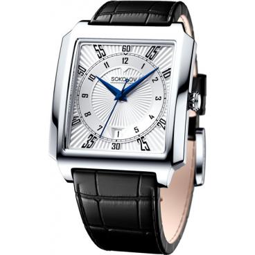 Мужские российские серебряные наручные часы SOKOLOV 134.30.00.000.08.01.3 1