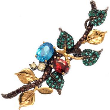 Серебряная брошь для женщин Национальное Достояние 13V123196-nd с цирконием 1 Серебряная брошь для женщин Национальное Достояние 13V123196-nd с цирконием 1