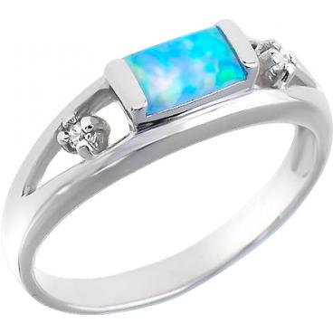 Серебряное кольцо Национальное Достояние 1405936512-nd с искусственным опалом, фианитами 1 Серебряное кольцо Национальное Достояние 1405936512-nd с искусственным опалом, фианитами 1