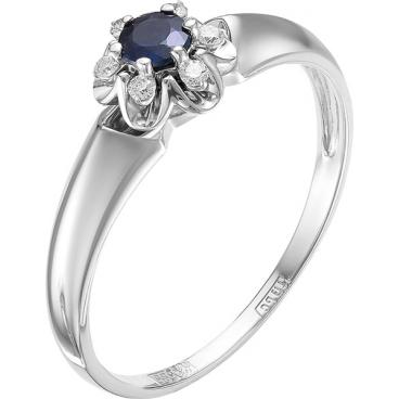 Кольцо из белого золота Vesna 1415-251-03-00 с бриллиантами, сапфиром 1 Кольцо из белого золота Vesna 1415-251-03-00 с бриллиантами, сапфиром 1