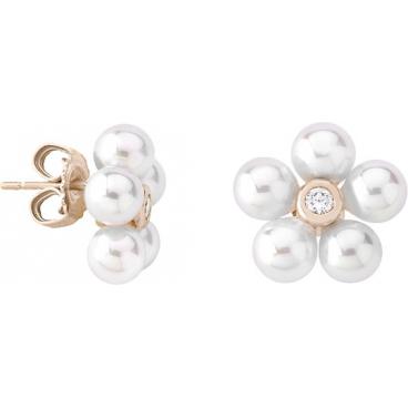 Серебряные серьги-пусеты (гвоздики) Majorica 14735.01.1.000.010.1 с органическим жемчугом, цирконием 1 Серебряные серьги-пусеты (гвоздики) Majorica 14735.01.1.000.010.1 с органическим жемчугом, цирконием 1