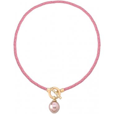 Кожаное колье с подвесками Majorica 14971.06.4.000.010.1 с органическим жемчугом 1 Кожаное колье с подвесками Majorica 14971.06.4.000.010.1 с органическим жемчугом 1