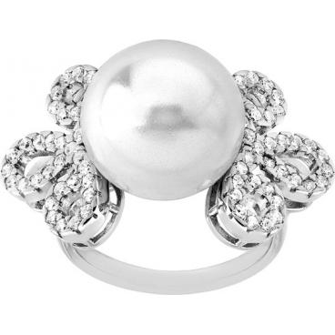 Серебряное кольцо Majorica 15440.01.2 с органическим жемчугом, цирконием 1 Серебряное кольцо Majorica 15440.01.2 с органическим жемчугом, цирконием 1