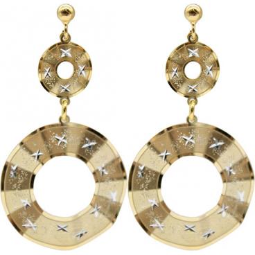 Серебряные серьги круглые Belta 173-gold-b 1 Серебряные серьги круглые Belta 173-gold-b 1