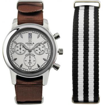 Мужские российские серебряные наручные часы Ника 1806.0.9.14H.01 с хронографом 1