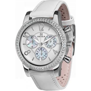 Женские российские серебряные наручные часы Ника 1807.2.9.14B с хронографом 1
