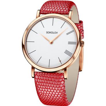 Женские российские золотые наручные часы SOKOLOV 204.01.00.000.01.04.2 1