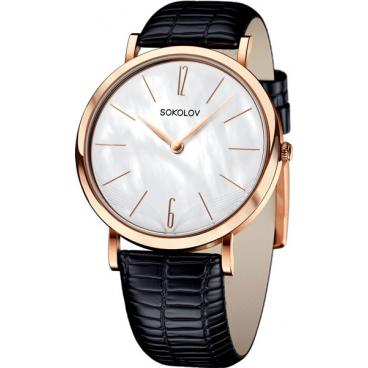Женские российские золотые наручные часы SOKOLOV 204.01.00.000.06.01.2 1