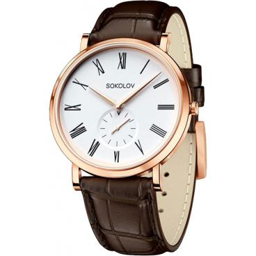 Мужские российские золотые наручные часы SOKOLOV 209.01.00.000.01.02.3 1