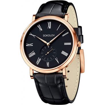 Мужские российские золотые наручные часы SOKOLOV 209.01.00.000.02.01.3 1