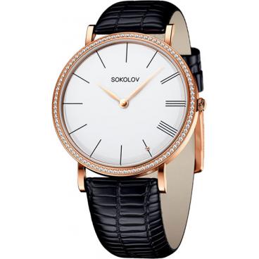 Женские российские золотые наручные часы SOKOLOV 210.01.00.001.01.01.2 1