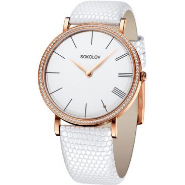 Женские российские золотые наручные часы SOKOLOV 210.01.00.001.01.02.2 1