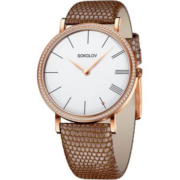 Женские российские золотые наручные часы SOKOLOV 210.01.00.001.01.03.2 1
