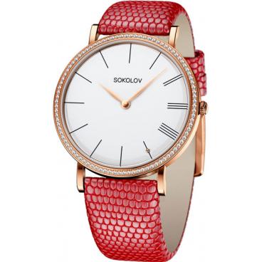 Женские российские золотые наручные часы SOKOLOV 210.01.00.001.01.04.2 1