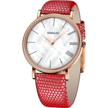 Женские российские золотые наручные часы SOKOLOV 210.01.00.001.02.04.2 1