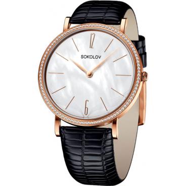 Женские российские золотые наручные часы SOKOLOV 210.01.00.001.06.01.2 1