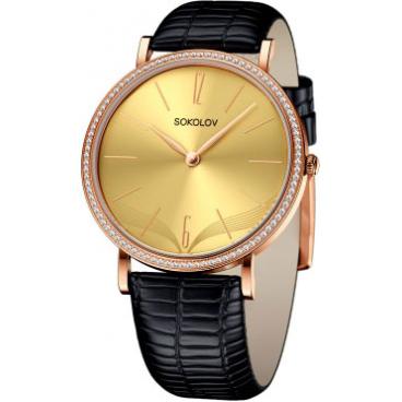 Женские российские золотые наручные часы SOKOLOV 210.01.00.001.07.01.2 1