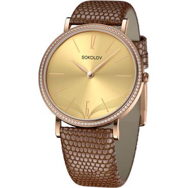 Женские российские золотые наручные часы SOKOLOV 210.01.00.001.07.03.2 1