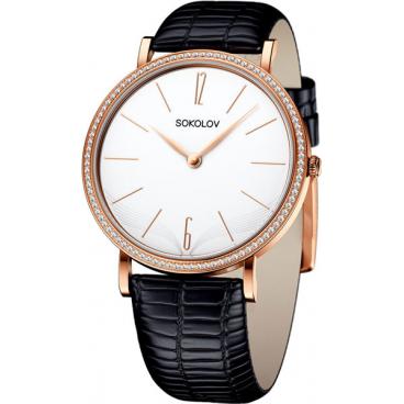 Женские российские золотые наручные часы SOKOLOV 210.01.00.100.05.01.2 1