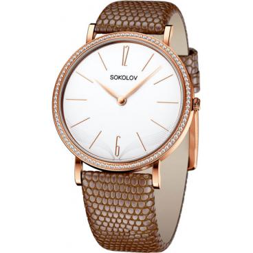 Женские российские золотые наручные часы SOKOLOV 210.01.00.100.05.03.2 1
